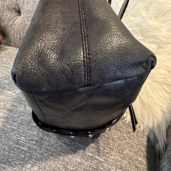 Botkier Leather Hobo Bag โ Dark Green Fringe & Stud Detail Zipper Detail - Picture 6 of 16